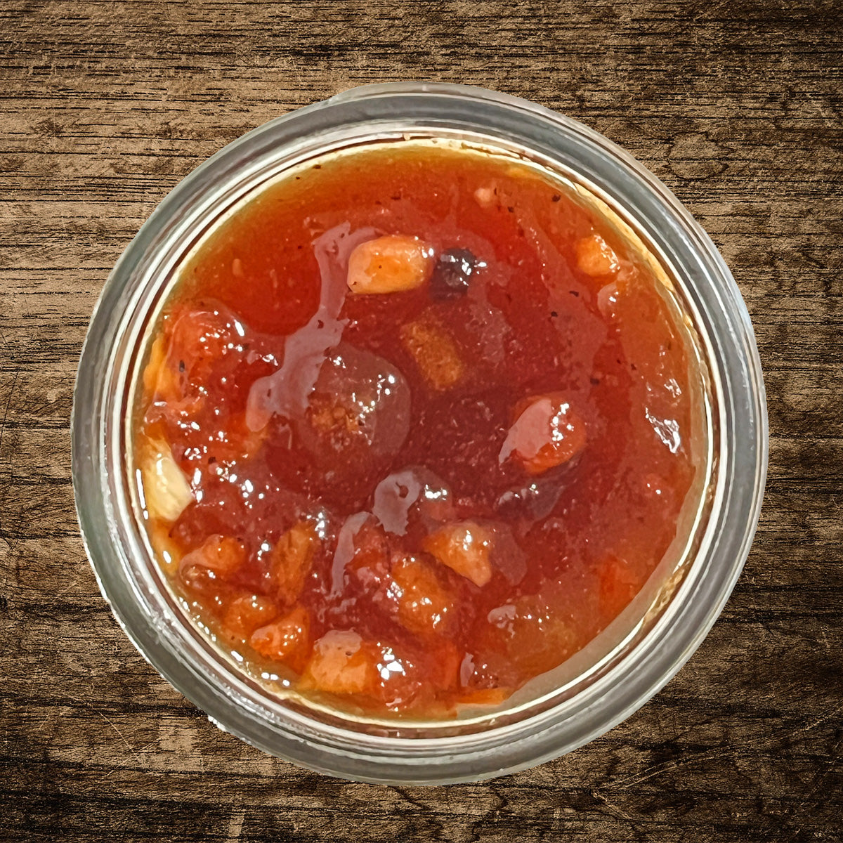 View of the top of the open jar